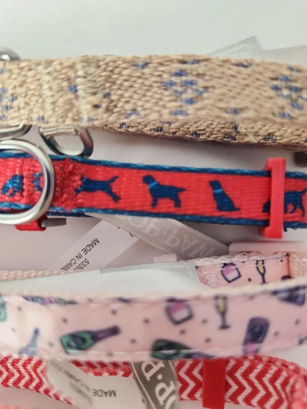 Set of 6 Dog Collars size XS cute printed Top Paw Pixar Sassy Woof lot bundle